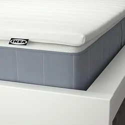 VESTERÖY - Mattress and mattress pad, extra firm light blue/Näsfjället white, 180x200 cm