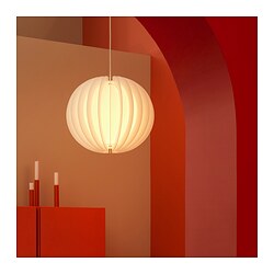 HAVSFJÄDER - Kap lampu gantung, putih, 42 cm