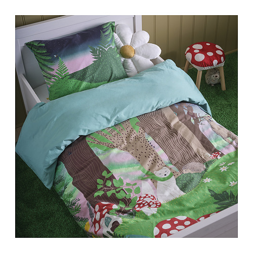 SKOGSDUVA sarung duvet dan sarung bantal