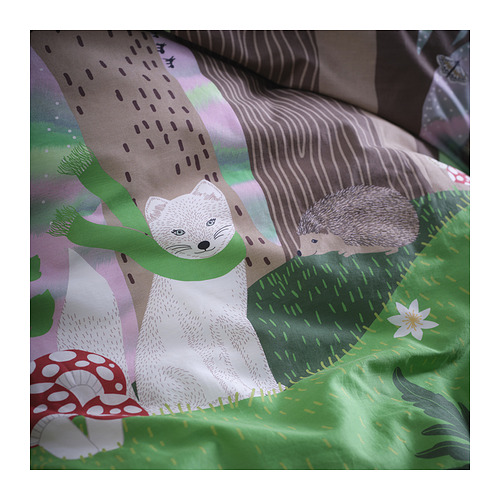 SKOGSDUVA sarung duvet dan sarung bantal