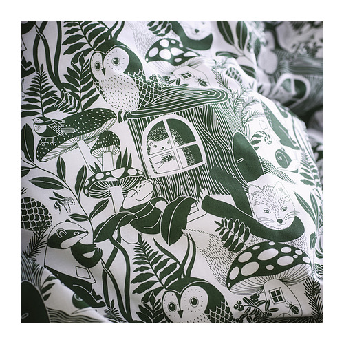 SKOGSDUVA sarung duvet dan sarung bantal
