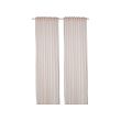 BYMOTT - Curtains, 1 pair, white/beige striped/with heading tape, 120x250 cm