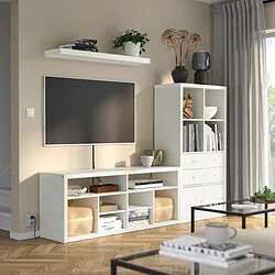 LACK/KALLAX - TV storage combination, white, 224x39x147 cm