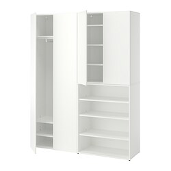 LASTARE - Wardrobe combination, white, 160x42x200 cm