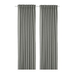 TIBAST - Room darkening curtains, 1 pair, dark green, 145x250 cm