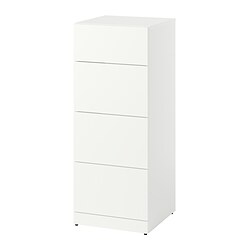 LASTARE - Chest of 4 drawers, white, 40x42x100 cm