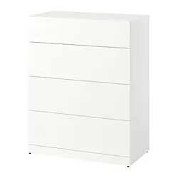 LASTARE - Lemari 4 laci, putih, 80x42x100 cm