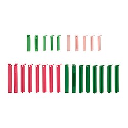 BEVARA - Sealing clip, set of 26, mixed colours