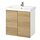 TVÄLLEN/ENHET - wash-stnd w doors/wash-basin/tap, white/oak effect, 64x43x65 cm | IKEA Indonesia - PE929880_S1