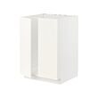 METOD - Kabinet dasar u bak cuci + 2 pintu, putih/Vallstena putih, 60x60x80 cm