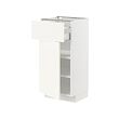 METOD/MAXIMERA - Kabinet dasar dengan laci/pintu, putih/Vallstena putih, 40x37x80 cm
