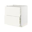 METOD/MAXIMERA - Base cb 2 fronts/2 high drawers, white/Vallstena white, 80x60x80 cm