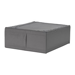 SKUBB - Tempat penyimpanan , abu-abu tua, 44x55x19 cm
