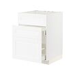 METOD/MAXIMERA - Base cab f sink+3 fronts/2 drawers, white Enköping/white wood effect, 60x60x80 cm