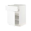 METOD/MAXIMERA - Kabinet dasar dengan laci/pintu, putih Enköping/putih efek kayu, 60x60x80 cm