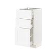 METOD/MAXIMERA - Base cabinet with 3 drawers, white Enköping/white wood effect, 40x37x80 cm