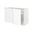 METOD - Kab dsr sudut+pelengkap pull-out, putih Enköping/putih efek kayu, 128x68x80 cm