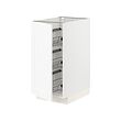 METOD - Base cabinet with wire baskets, white Enköping/white wood effect, 40x60x80 cm