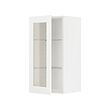 METOD - Wall cabinet w shelves/glass door, white Enköping/white wood effect, 40x37x80 cm