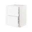METOD/MAXIMERA - Kbnt dsr u kompor/2 pintu dpn/2lc, putih Enköping/putih efek kayu, 60x60x80 cm