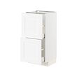 METOD/MAXIMERA - Base cabinet with 2 drawers, white Enköping/white wood effect, 40x37x80 cm