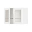 METOD - Wall cabinet w shelves/2 glass drs, white Enköping/white wood effect, 80x37x60 cm