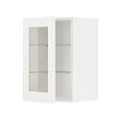 METOD - Kabinet dinding dgn rak/pintu kaca, putih Enköping/putih efek kayu, 40x37x60 cm