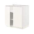 METOD - Base cabinet with shelves/2 doors, white/Vallstena white, 80x60x80 cm
