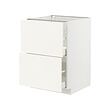 METOD/MAXIMERA - Base cb 2 fronts/2 high drawers, white/Vallstena white, 60x60x80 cm