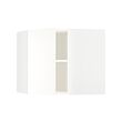 METOD - Corner wall cabinet with shelves, white/Vallstena white, 68x37x60 cm
