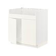 METOD - Base cab f HAVSEN double bowl sink, white/Vallstena white, 80x60x80 cm