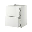 METOD/MAXIMERA - Base cab f hob/2 fronts/3 drawers, white/Ringhult white, 60x60x80 cm