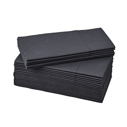 MOTTAGA - Serbet kertas, hitam, 38x38 cm