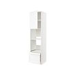 METOD/MAXIMERA - Hi cab f ov/combi ov w dr/2 drwrs, white Enköping/white wood effect, 60x60x240 cm