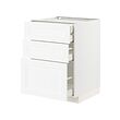 METOD/MAXIMERA - Base cb 3 frnts/2 low/1 md/1 hi drw, white Enköping/white wood effect, 60x60x80 cm