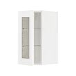 METOD - Kabinet dinding dgn rak/pintu kaca, putih Enköping/putih efek kayu, 30x37x60 cm