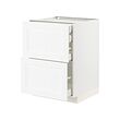 METOD/MAXIMERA - Base cb 2 frnts/2 low/1 md/1 hi drw, white Enköping/white wood effect, 60x60x80 cm