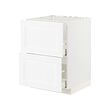 METOD/MAXIMERA - Base cab f sink+2 fronts/2 drawers, white Enköping/white wood effect, 60x60x80 cm