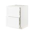 METOD/MAXIMERA - Kbnt dsr u kompor/2 bgn dpn/3 laci, putih Enköping/putih efek kayu, 60x60x80 cm