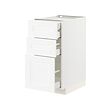 METOD/MAXIMERA - Base cb 3 frnts/2 low/1 md/1 hi drw, white Enköping/white wood effect, 40x60x80 cm