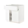 METOD/MAXIMERA - Kabinet dasar dengan laci/2 pintu, putih Enköping/putih efek kayu, 80x60x80 cm