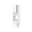 METOD/MAXIMERA - High cab f oven/micro w dr/2 drwrs, white Enköping/white wood effect, 60x60x240 cm