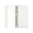 METOD - Corner wall cabinet with carousel, white/Vallstena white, 68x37x80 cm