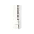 METOD/MAXIMERA - Hi cab w shlvs/4 drawers/dr/2 frnts, white/Vallstena white, 60x60x220 cm