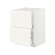 METOD/MAXIMERA - Base cab f sink+2 fronts/2 drawers, white/Vallstena white, 60x60x80 cm