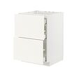 METOD/MAXIMERA - Kbnt dsr u kompor/2 bgn dpn/3 laci, putih/Vallstena putih, 60x60x80 cm