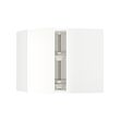 METOD - Corner wall cabinet with carousel, white/Vallstena white, 68x37x60 cm
