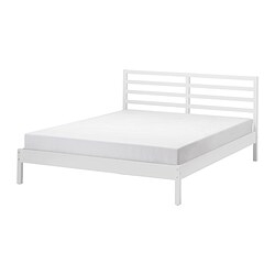 TARVA - Rangka tempat tidur, diwarnai putih/Luröy, 180x200 cm