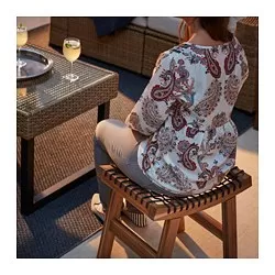 STACKHOLMEN - Bangku, luar ruang, diwarnai cokelat muda, 48x35x43 cm