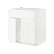 METOD - Base cabinet f sink w 2 doors/front, white Enköping/white wood effect, 80x60x80 cm